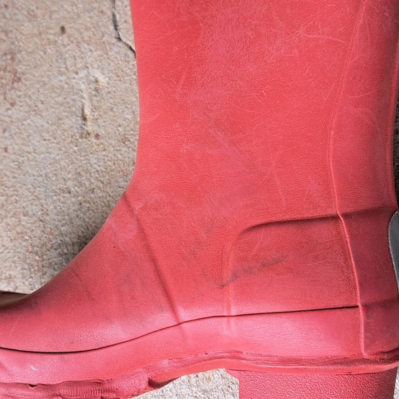 Hunter Red Rain Boots Shoes - Picture 11 of 13